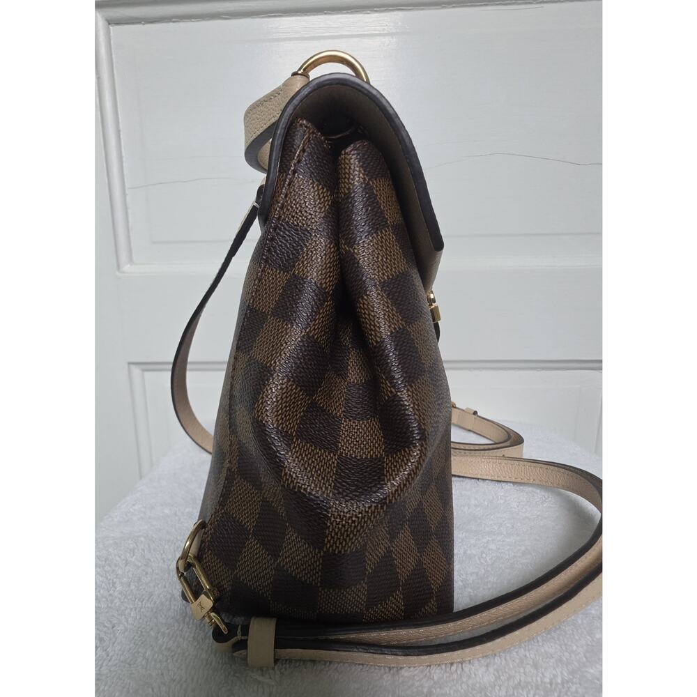 Louis Vuitton Damier Ebene Small Backpack Vachetta Trim/Strap Gold HW w/COA - Picture 3 of 9